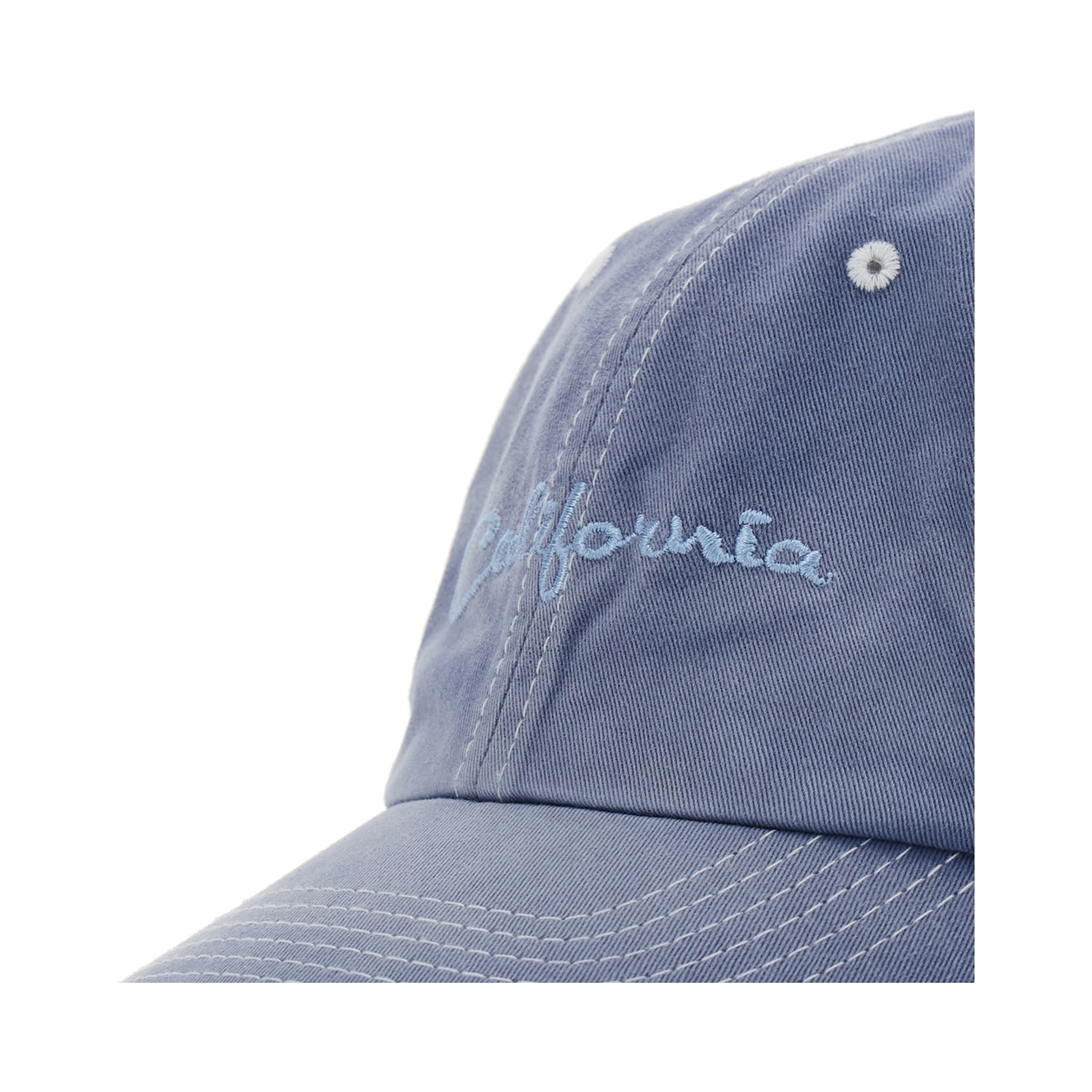 California Blue Baseball Cap with Front Lettering in Cotton Men