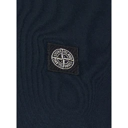 Blue T-Shirt with Logo Patch on the Front in Cotton for Men