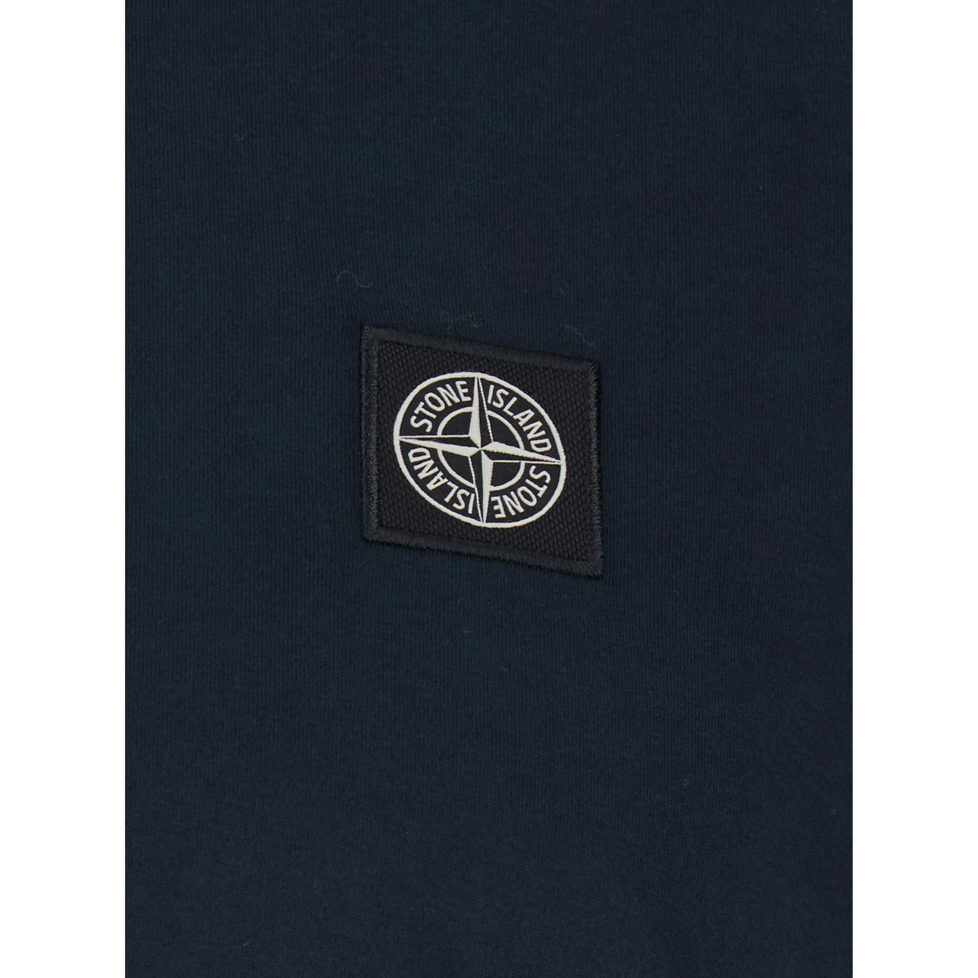 Blue T-Shirt with Logo Patch on the Front in Cotton for Men