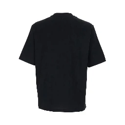 Black Crewneck T-Shirt with ADC Embroidery on the Front in Cotton Man