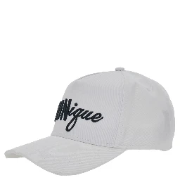White Baseball Cap with Front Embroidery in Cotton Man