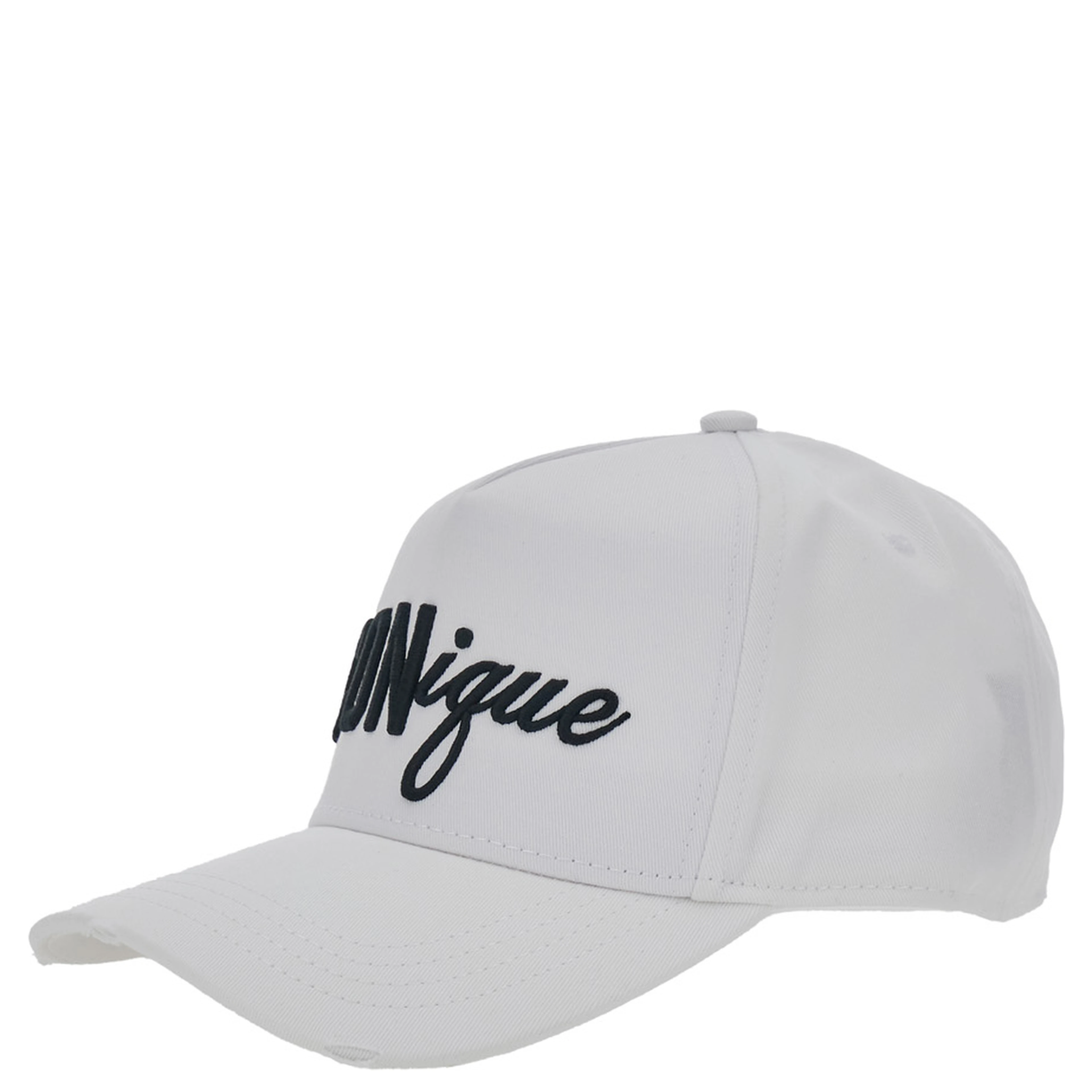 White Baseball Cap with Front Embroidery in Cotton Man