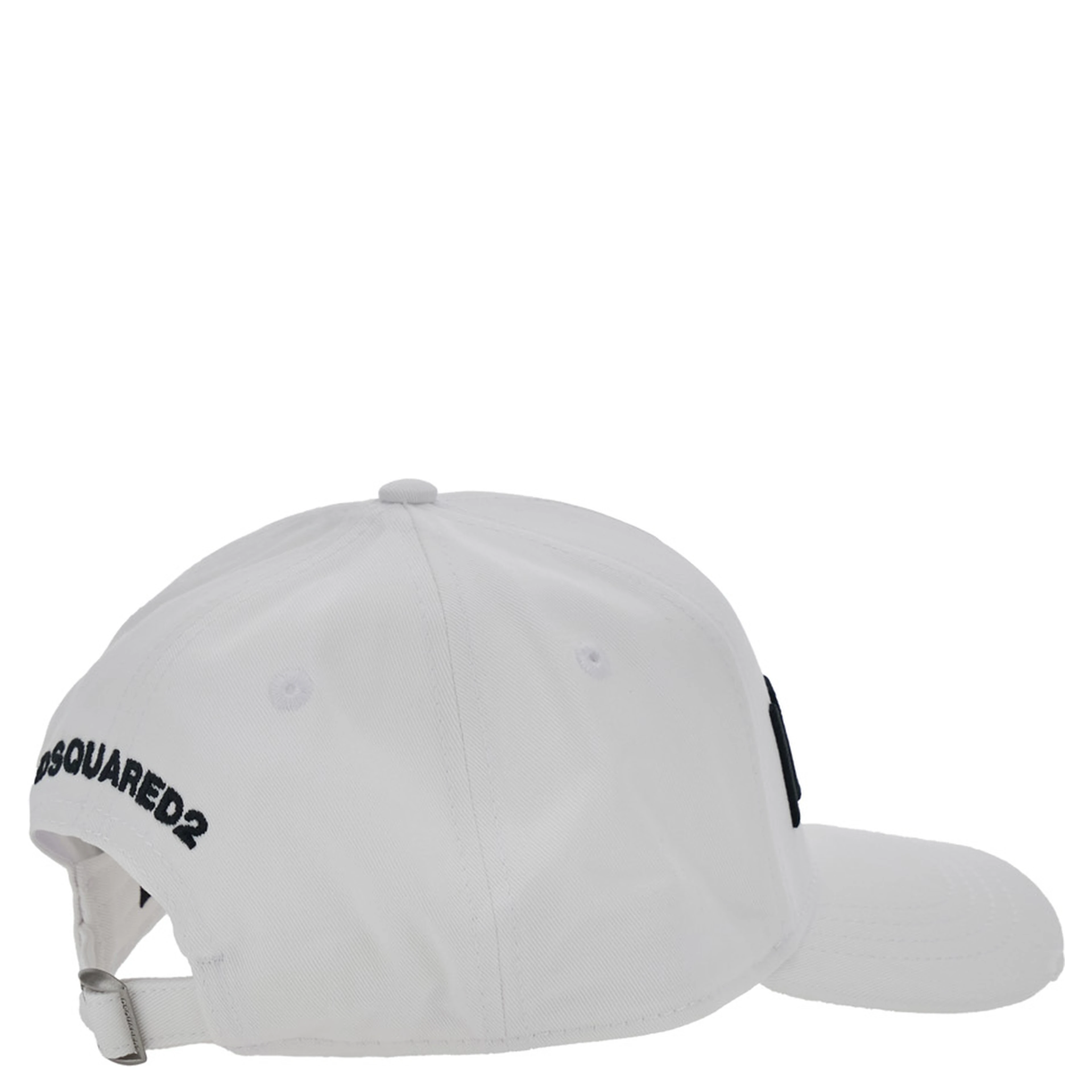 White Baseball Cap with Front Embroidery in Cotton Man