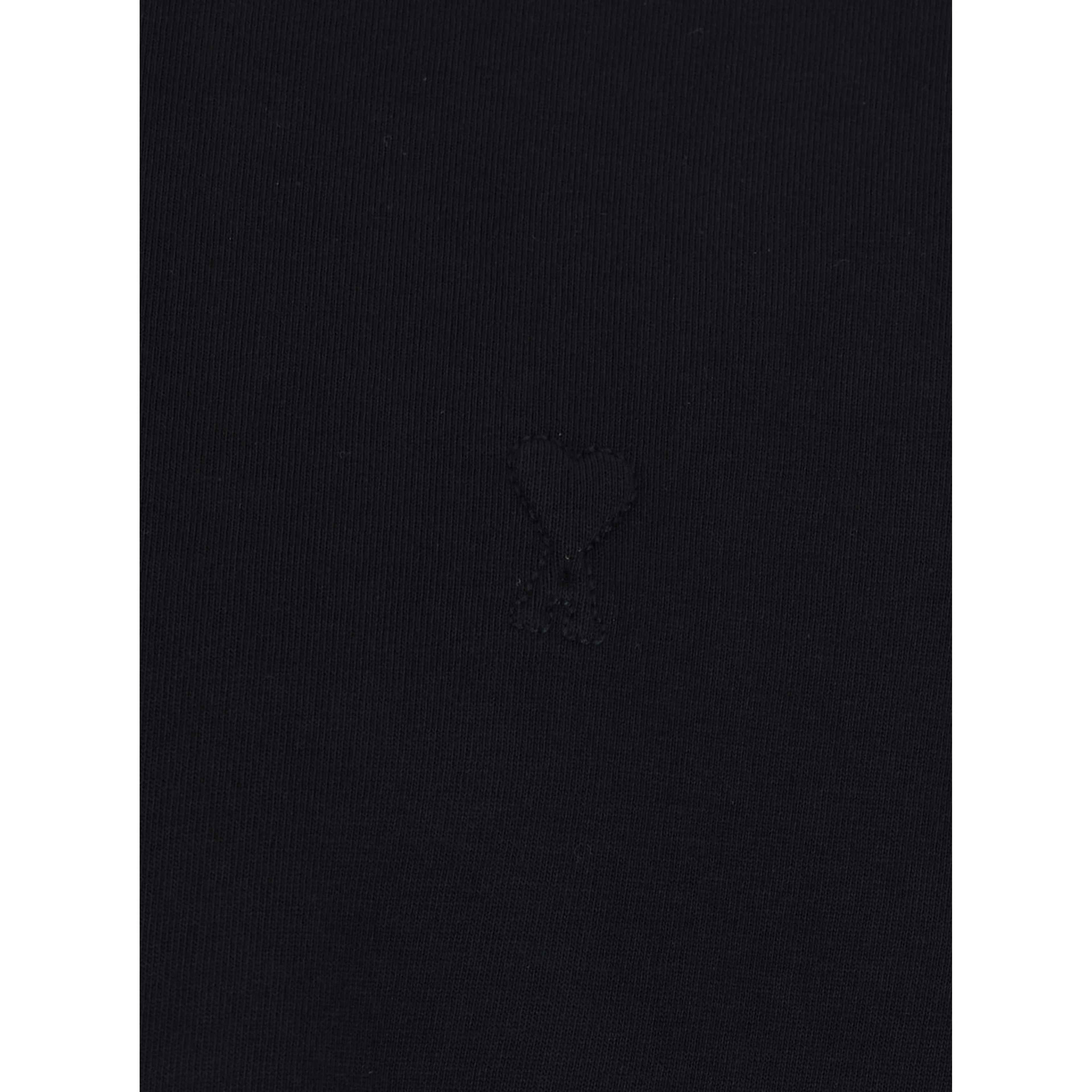 Black Crewneck T-Shirt with ADC Embroidery on the Front in Cotton Man