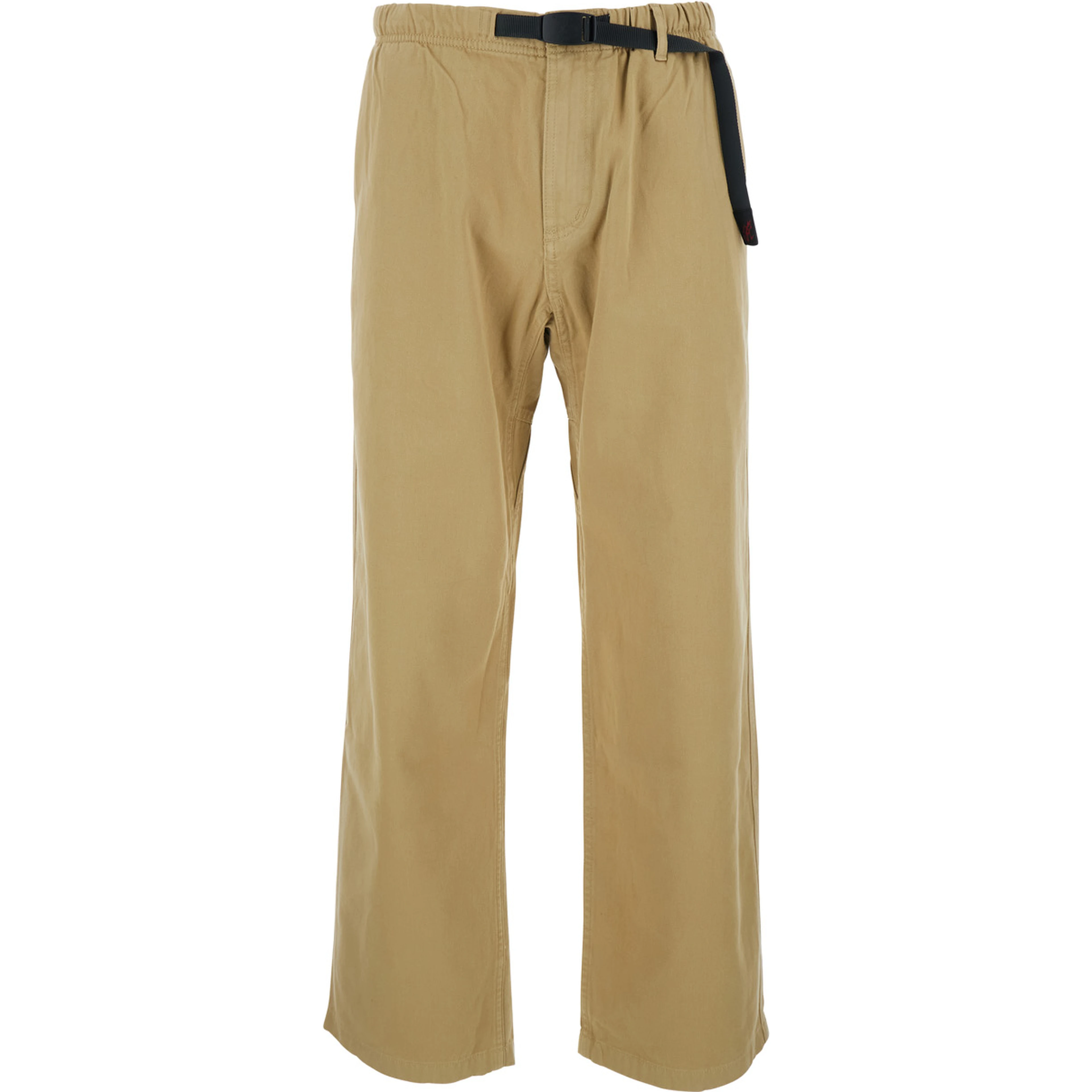 Beige pants with elasticated waist and contrasting bel