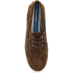 Brown Loafers with Almond Toe in Suede for Men