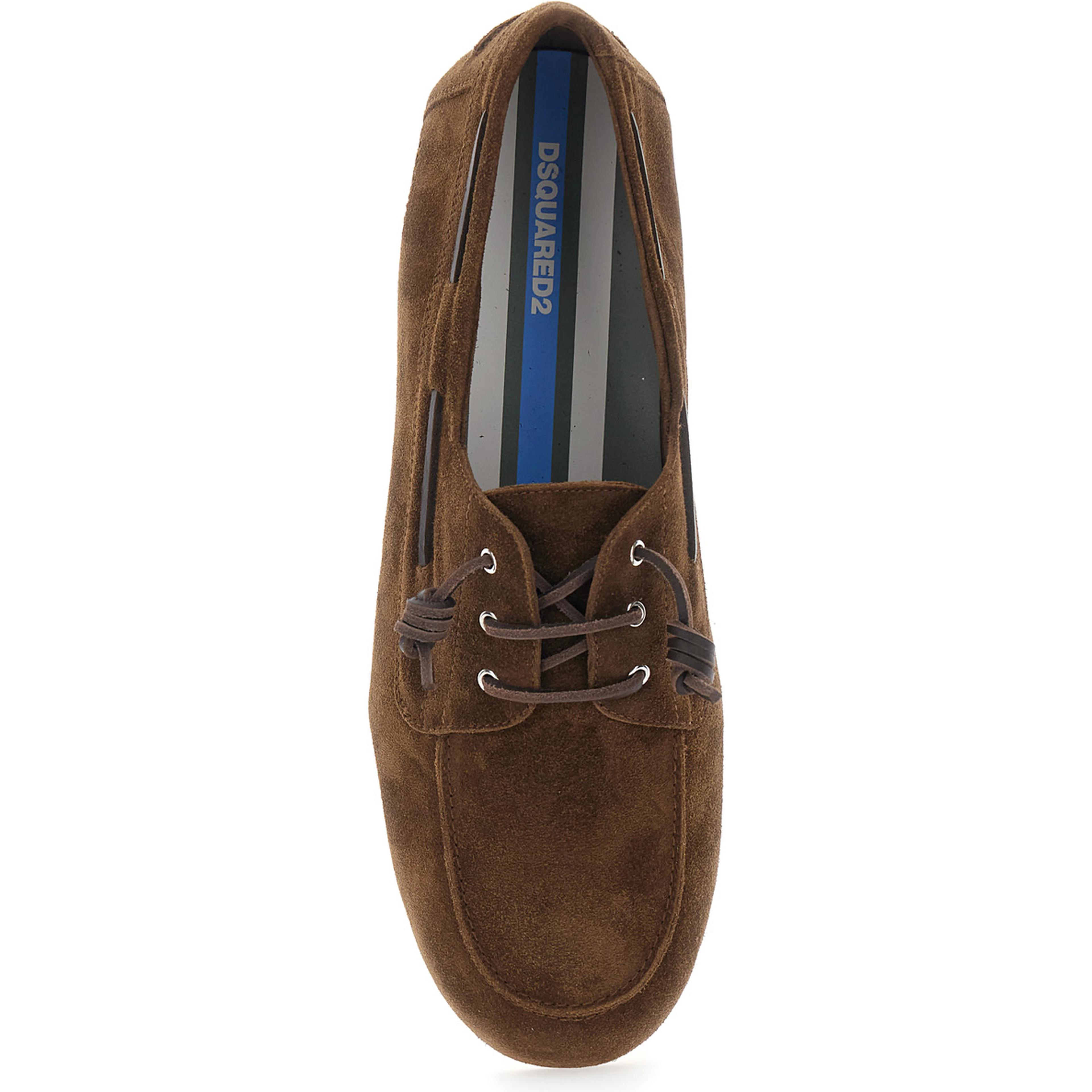 Brown Loafers with Almond Toe in Suede for Men