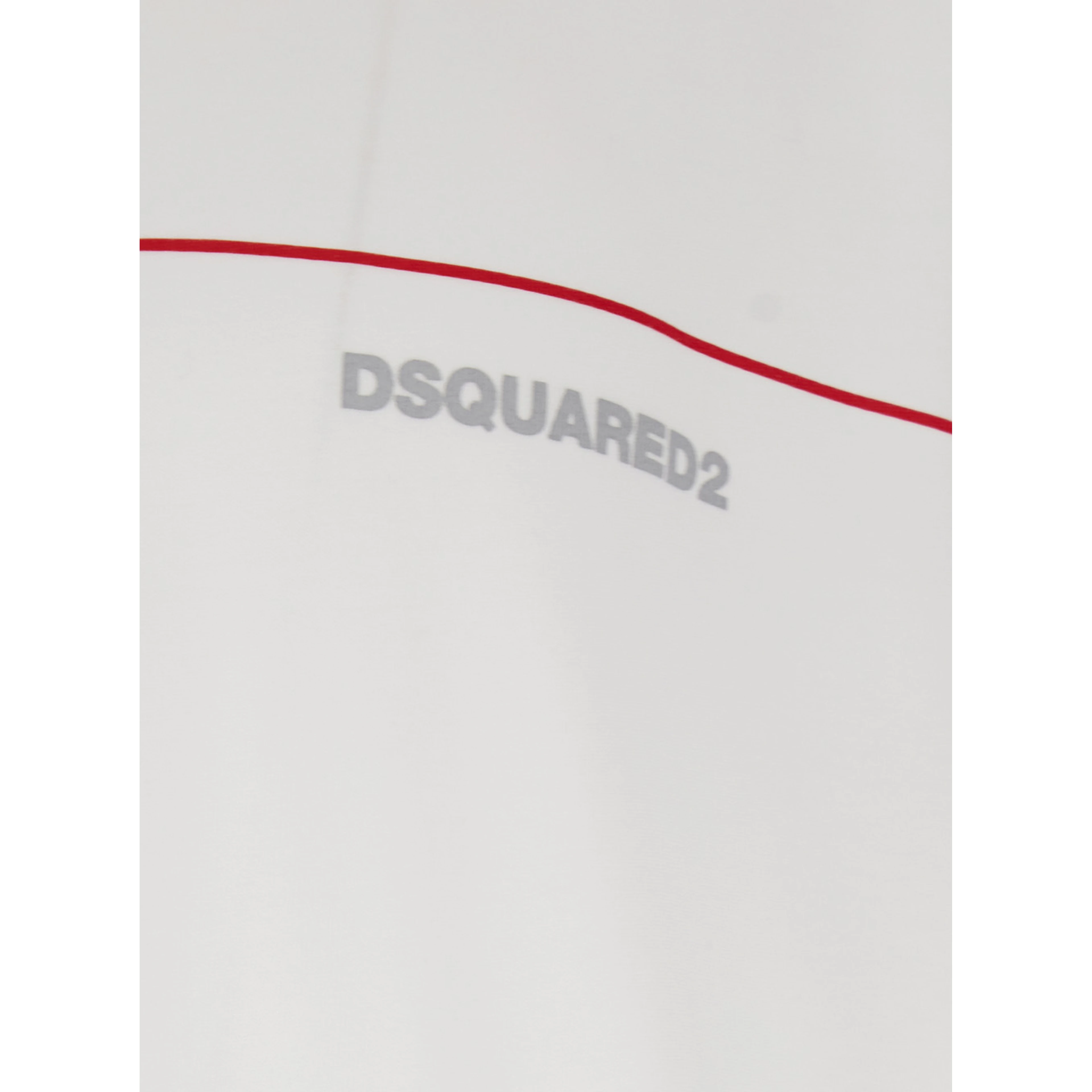 White T-Shirt with Logo  Lettering on the Front in Cotton for Men