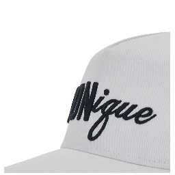 White Baseball Cap with Front Embroidery in Cotton Man