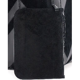 Shoulder Bag POT CABAS in Black Leather for Women