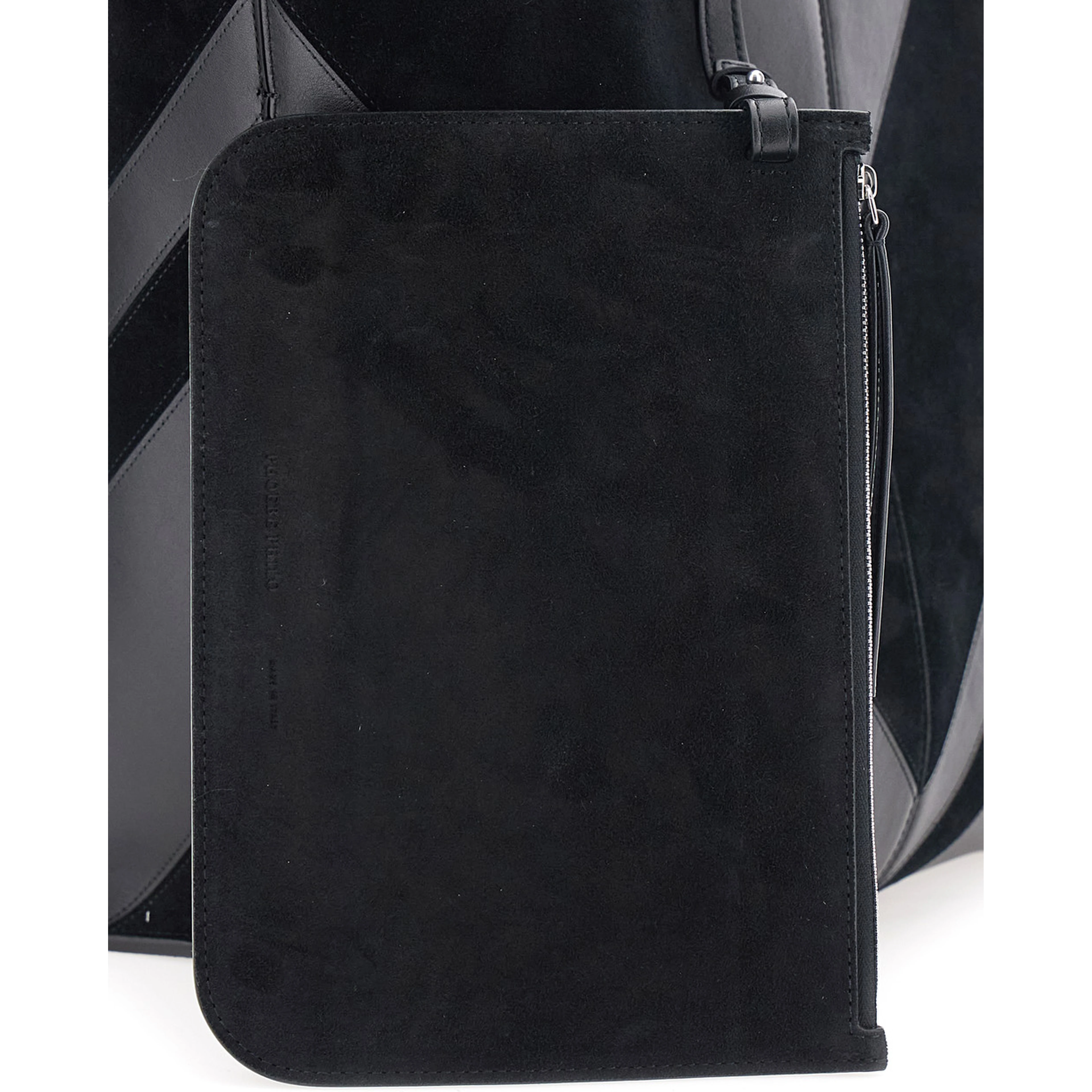 Shoulder Bag POT CABAS in Black Leather for Women
