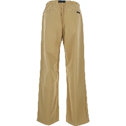 Beige pants with elasticated waist and contrasting bel