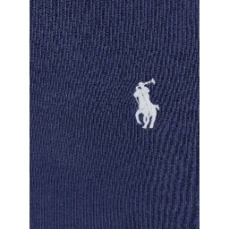 Blue Crewneck Sweatshirt with Embroidered Logo on the Front in Cotton Man