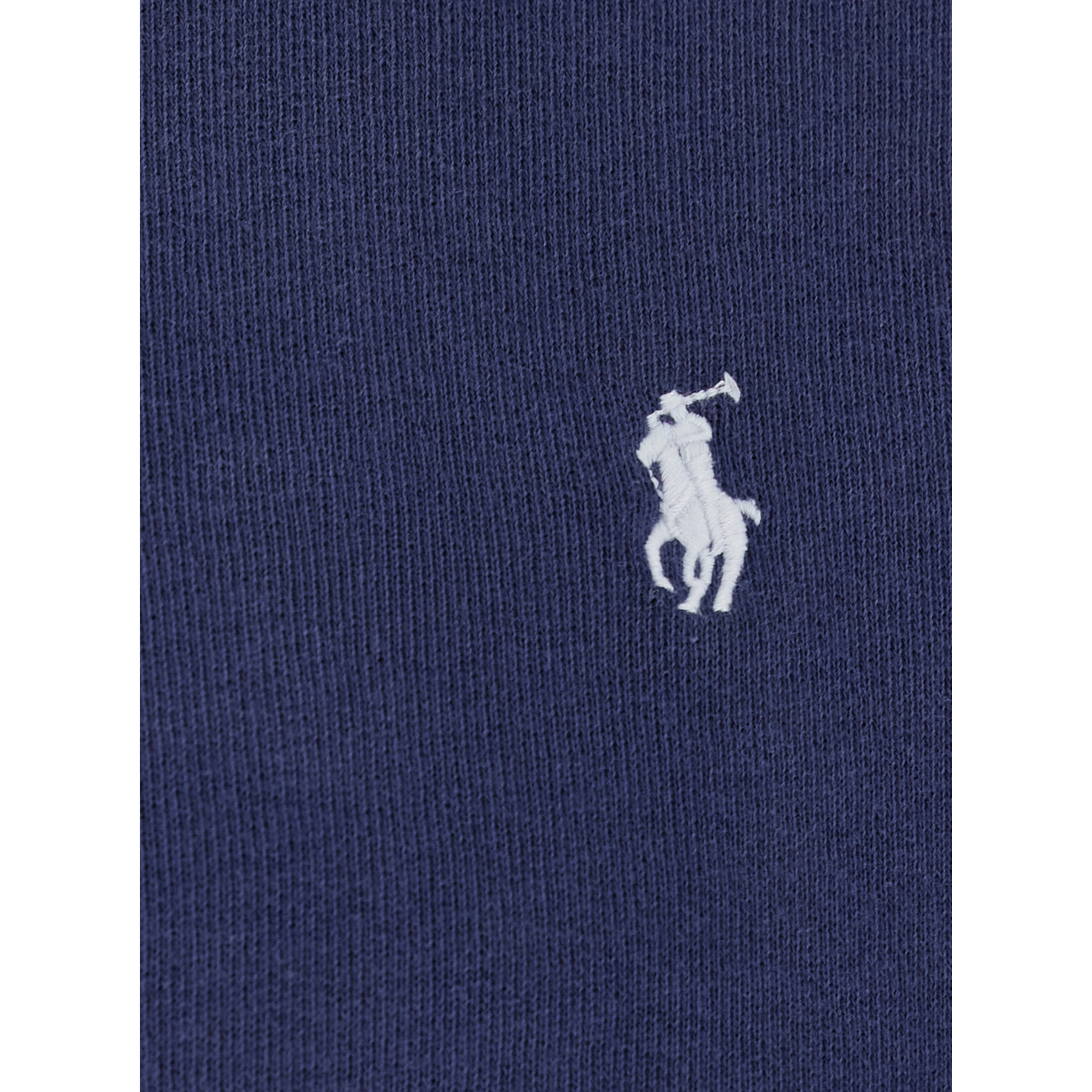 Blue Crewneck Sweatshirt with Embroidered Logo on the Front in Cotton Man