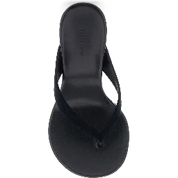 ROUND WEDGE Black Wedges with Round Heel in Leather for Women