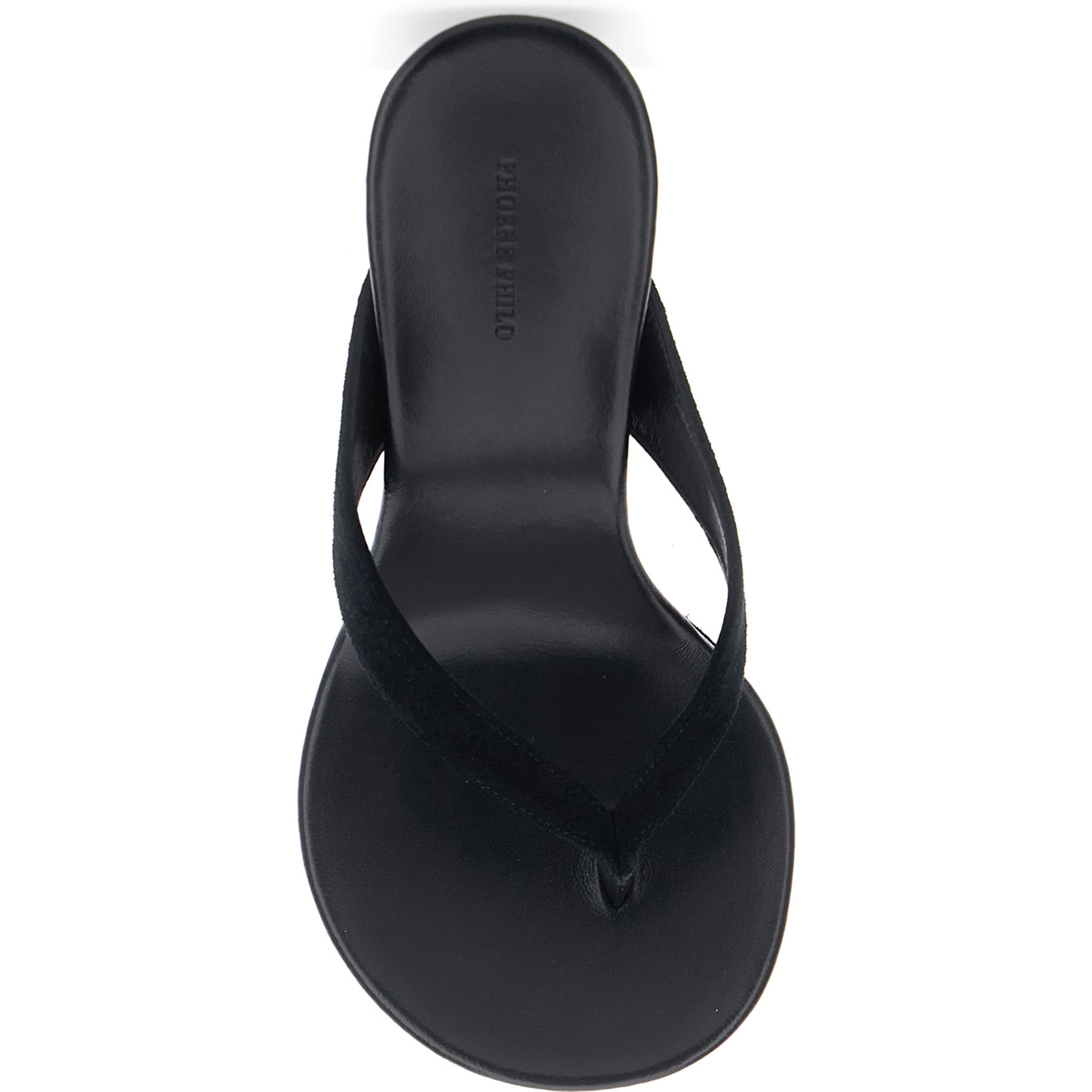 ROUND WEDGE Black Wedges with Round Heel in Leather for Women