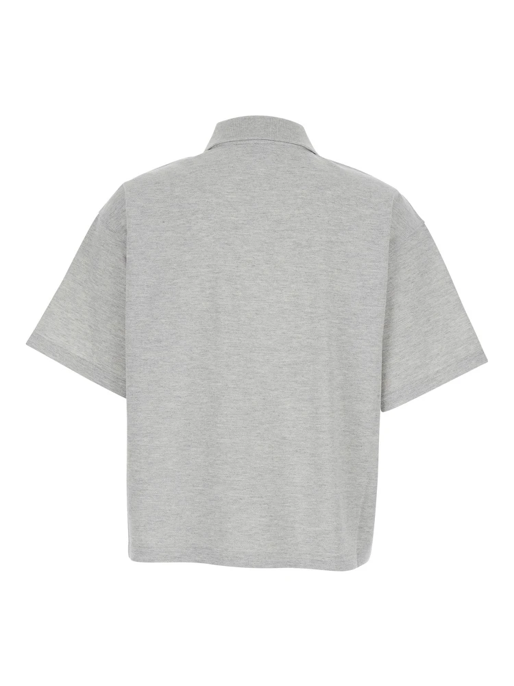 Grey Short Sleeve Polo in Cotton Man alternative