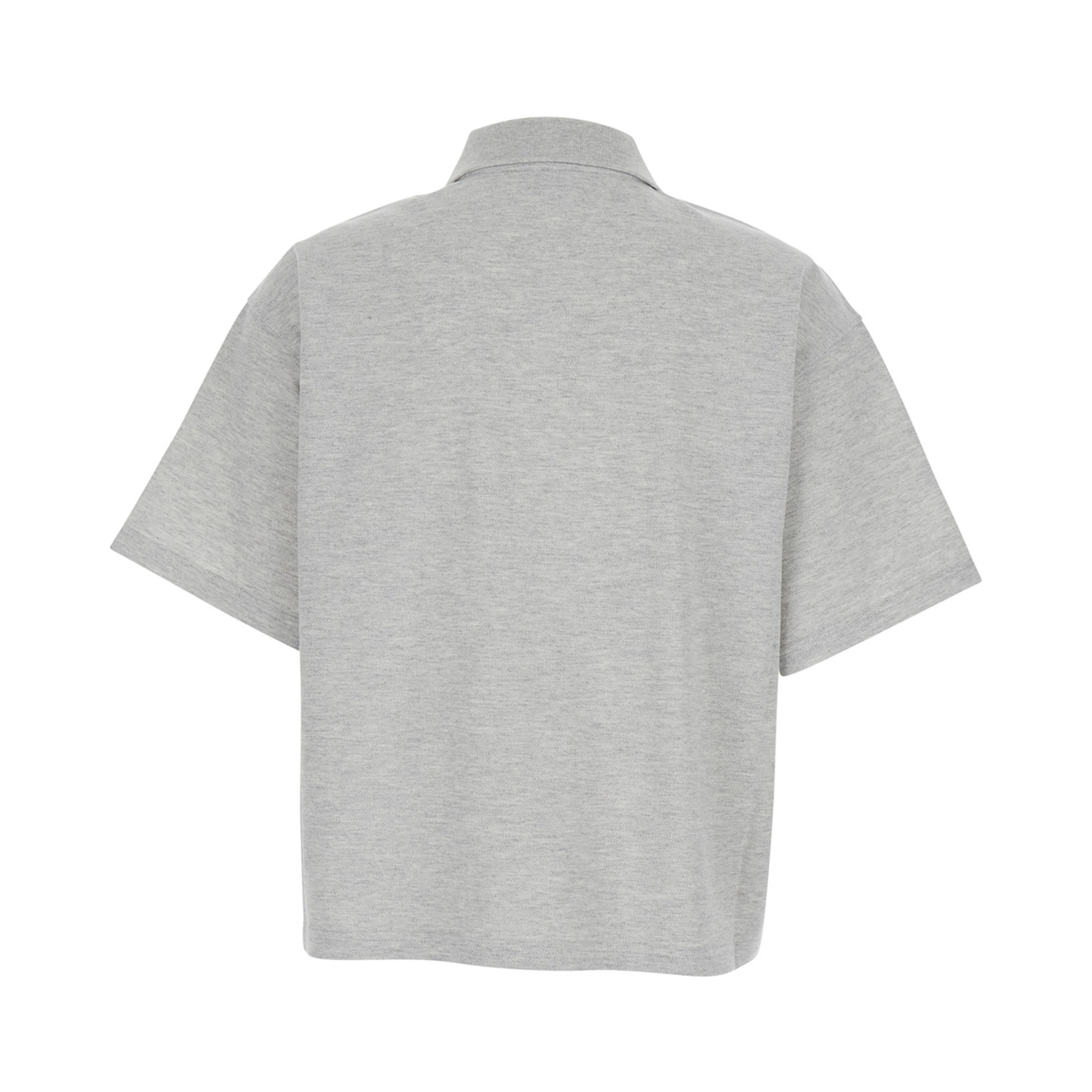 Grey Short Sleeve Polo in Cotton Man