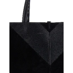 Shoulder Bag POT CABAS in Black Leather for Women