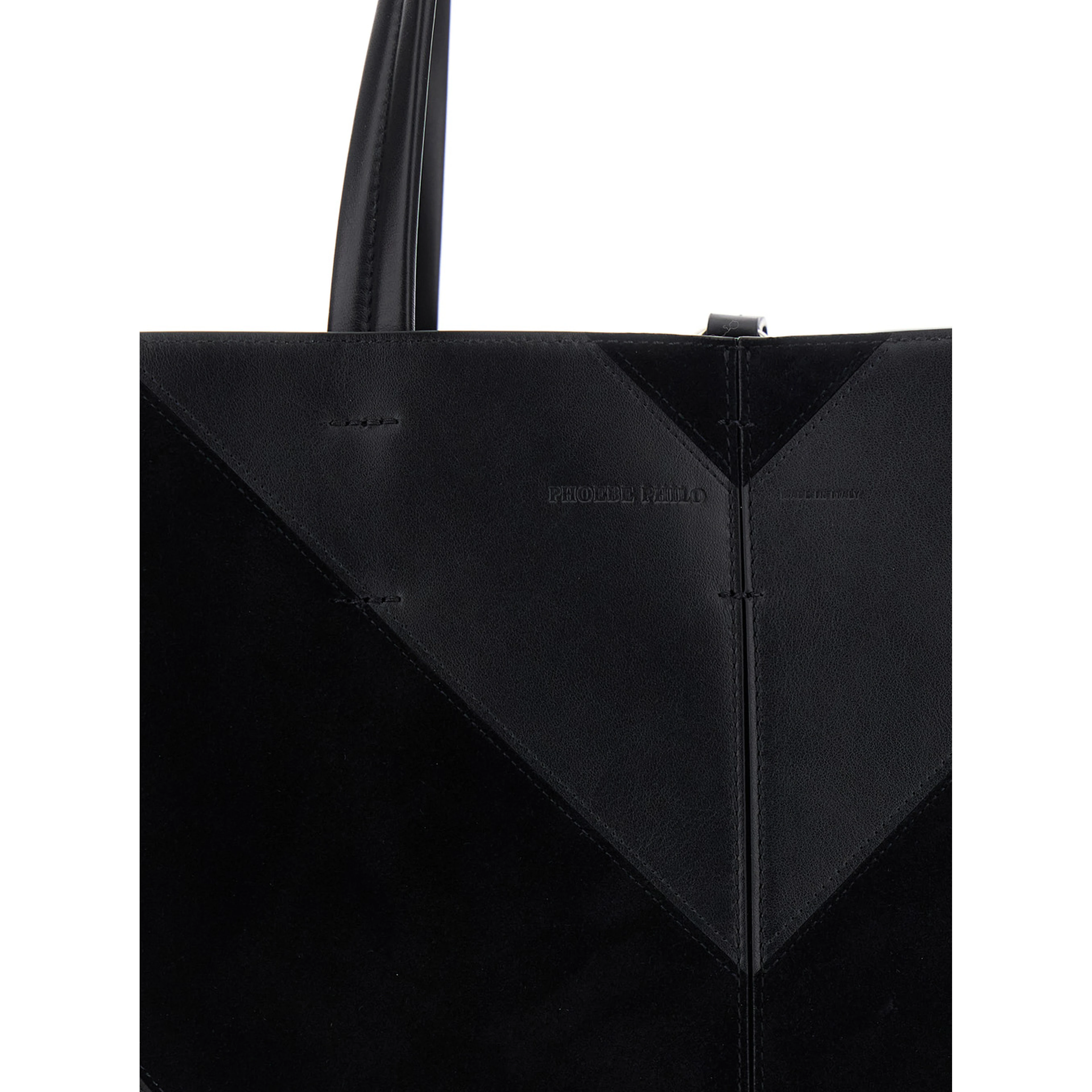 Shoulder Bag POT CABAS in Black Leather for Women