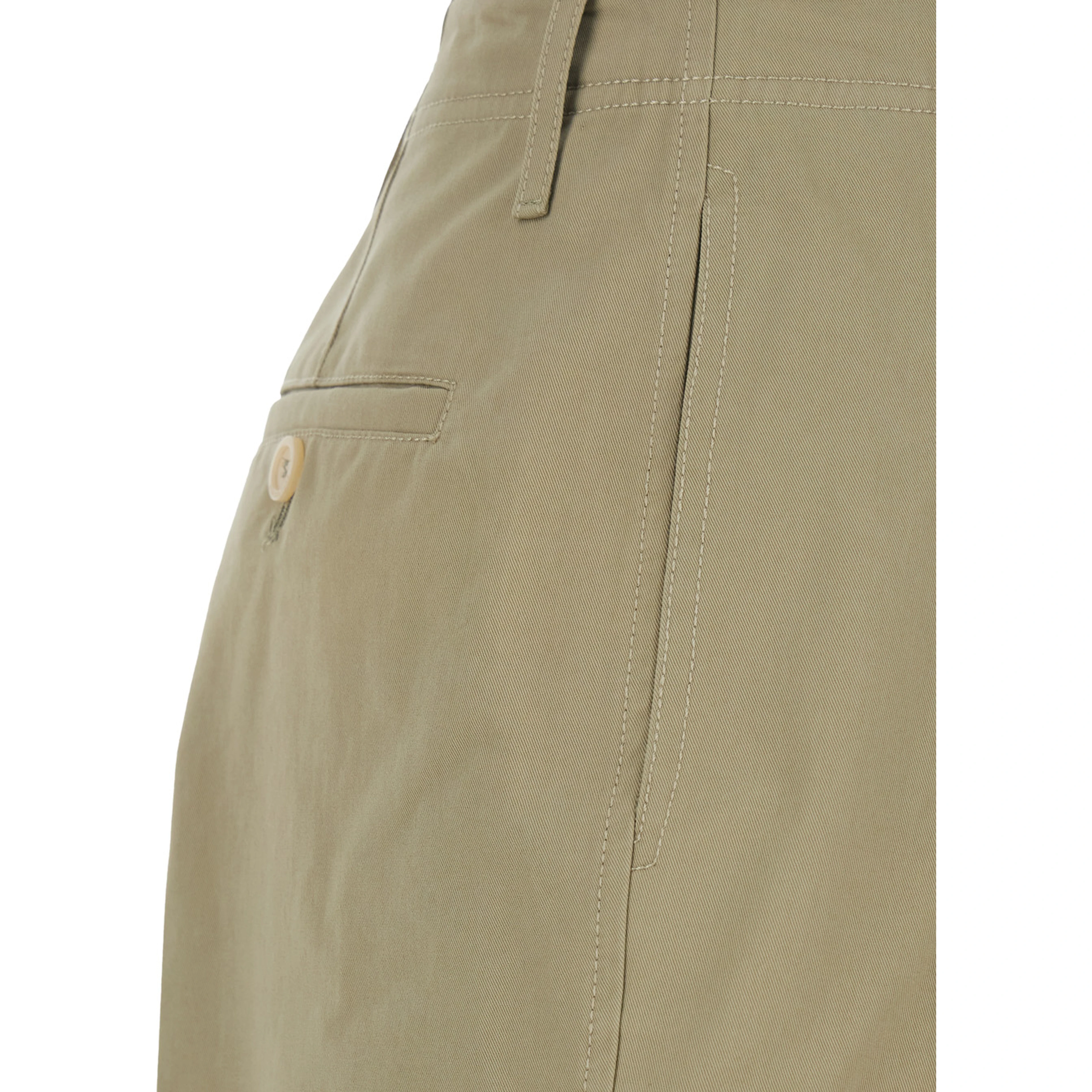 High-Waisted Pants with Belt Loops in Beige Cotton for Women