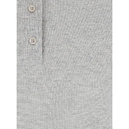 Grey Short Sleeve Polo in Cotton Man