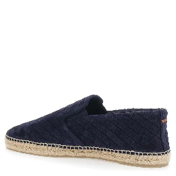 Java Blue Espadrilles with Pull-tab and Contrast Stitching in Suede for Men