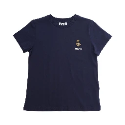 Blue T-Shirt with Logo Print on the Front in Cotton boy