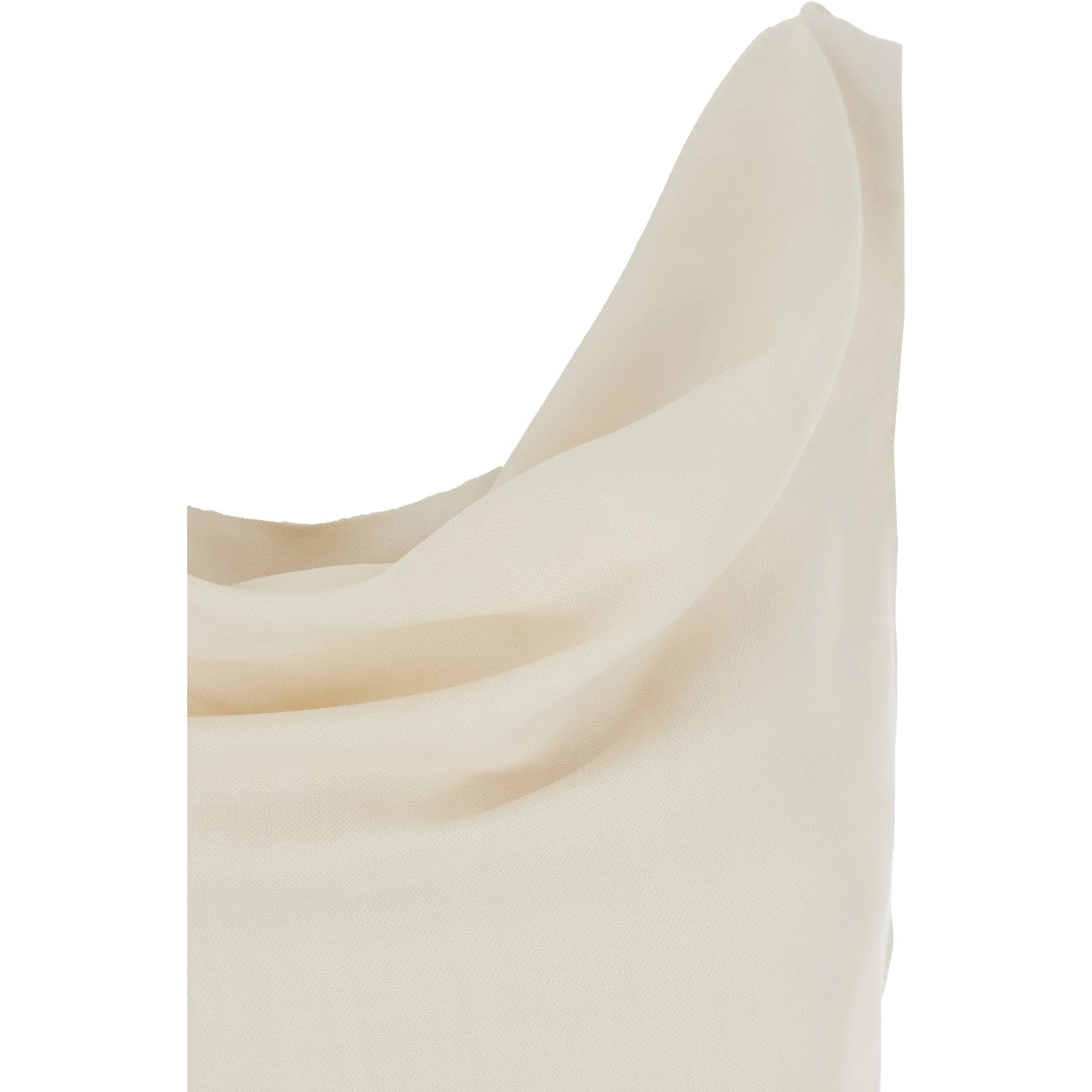 White Top with Draped Neckline in Viscose Blend for Women