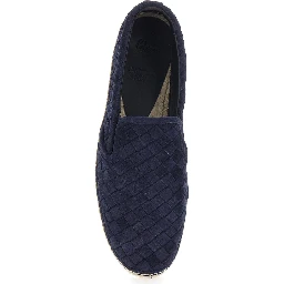 Java Blue Espadrilles with Pull-tab and Contrast Stitching in Suede for Men