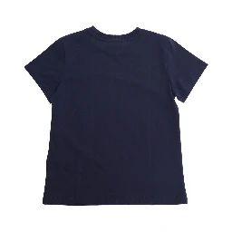 Blue T-Shirt with Logo Print on the Front in Cotton boy