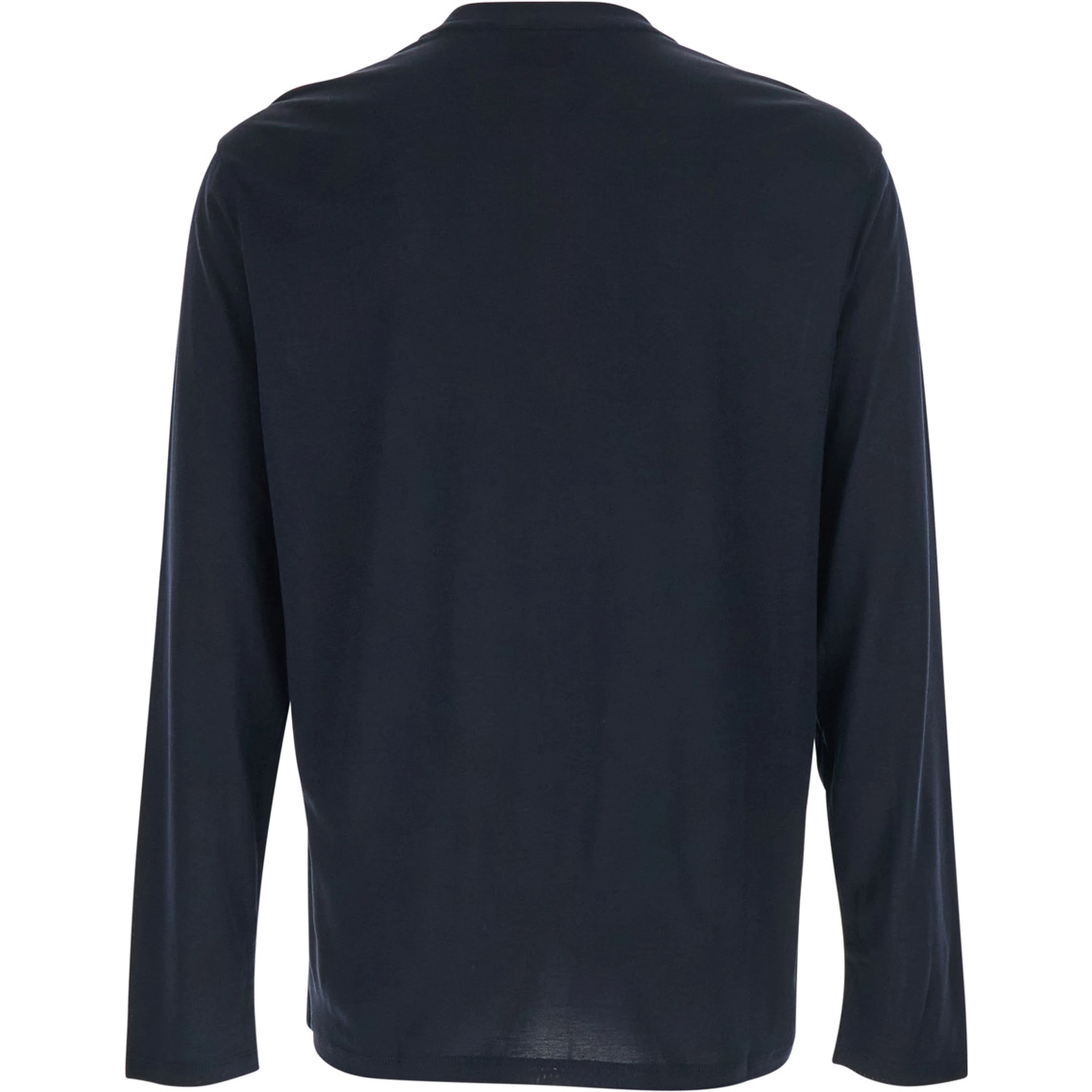 Blue Crewneck T-Shirt with Logo Embroidery on the Front in Cotton Blend Man