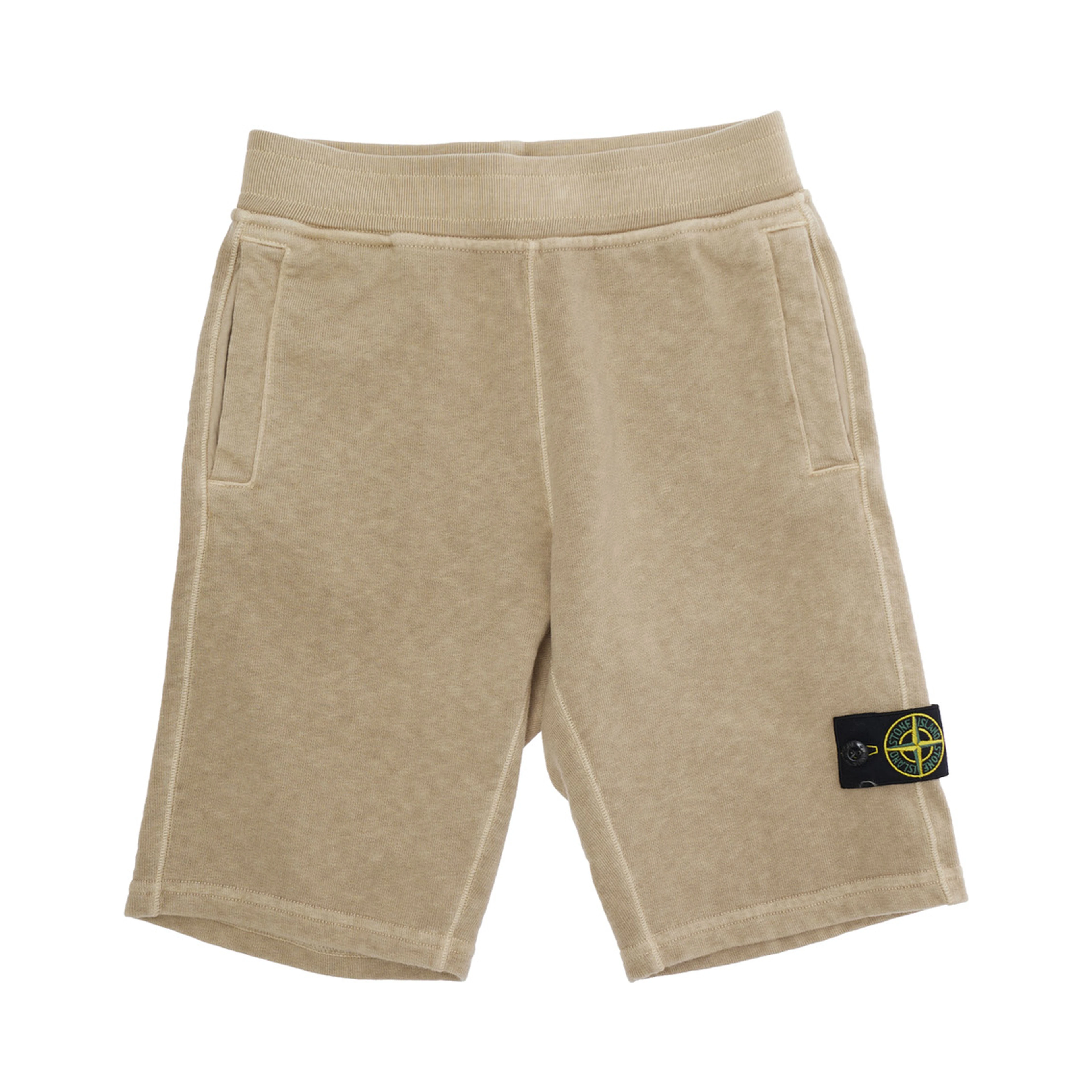 Bermuda L1S166200005S0060V0190 with Logo Patch on the Leg and Back Pocket in Beige Cotton for Kids