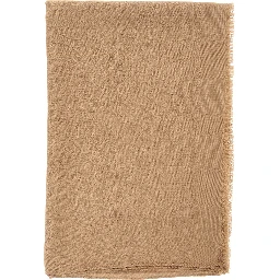 Beige Scarf with Fringed Edge in Wool and Silk Blend Woman