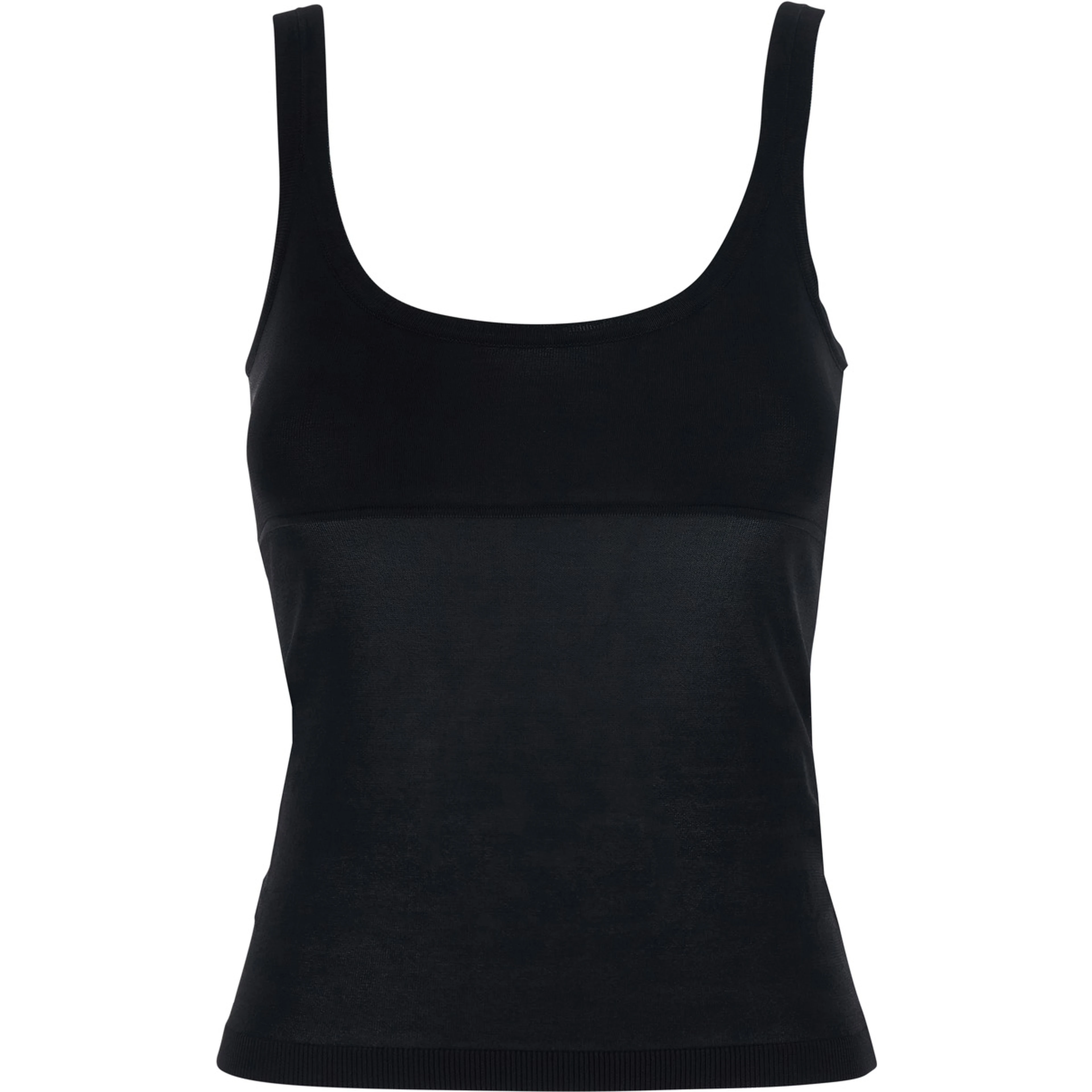 Black Top with Round Neck in Viscose Woman