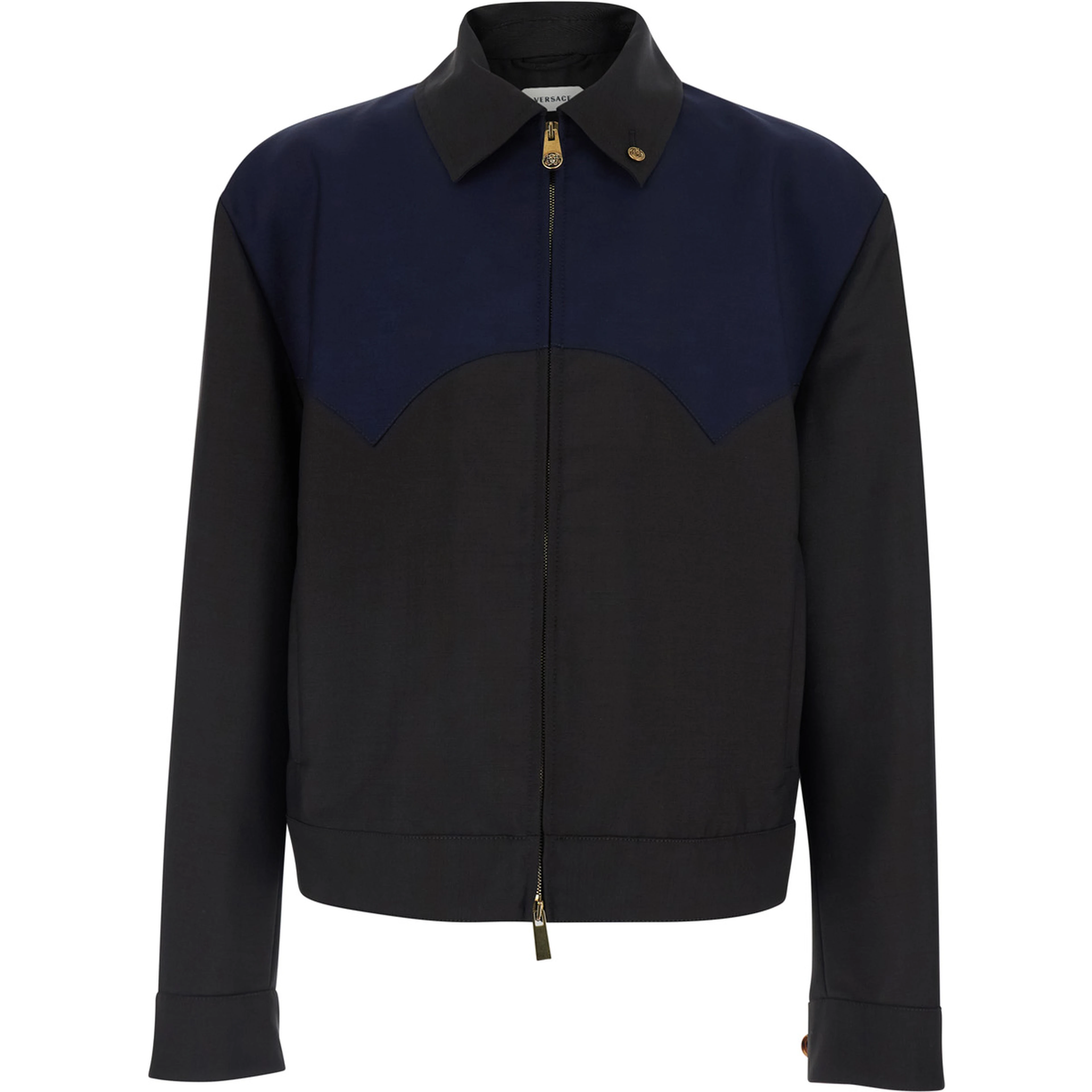 Brown Jacket with Classic Collar and Zip Closure on the Front in Leather for Men