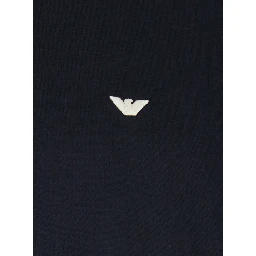 Blue Crewneck T-Shirt with Logo Embroidery on the Front in Cotton Blend Man