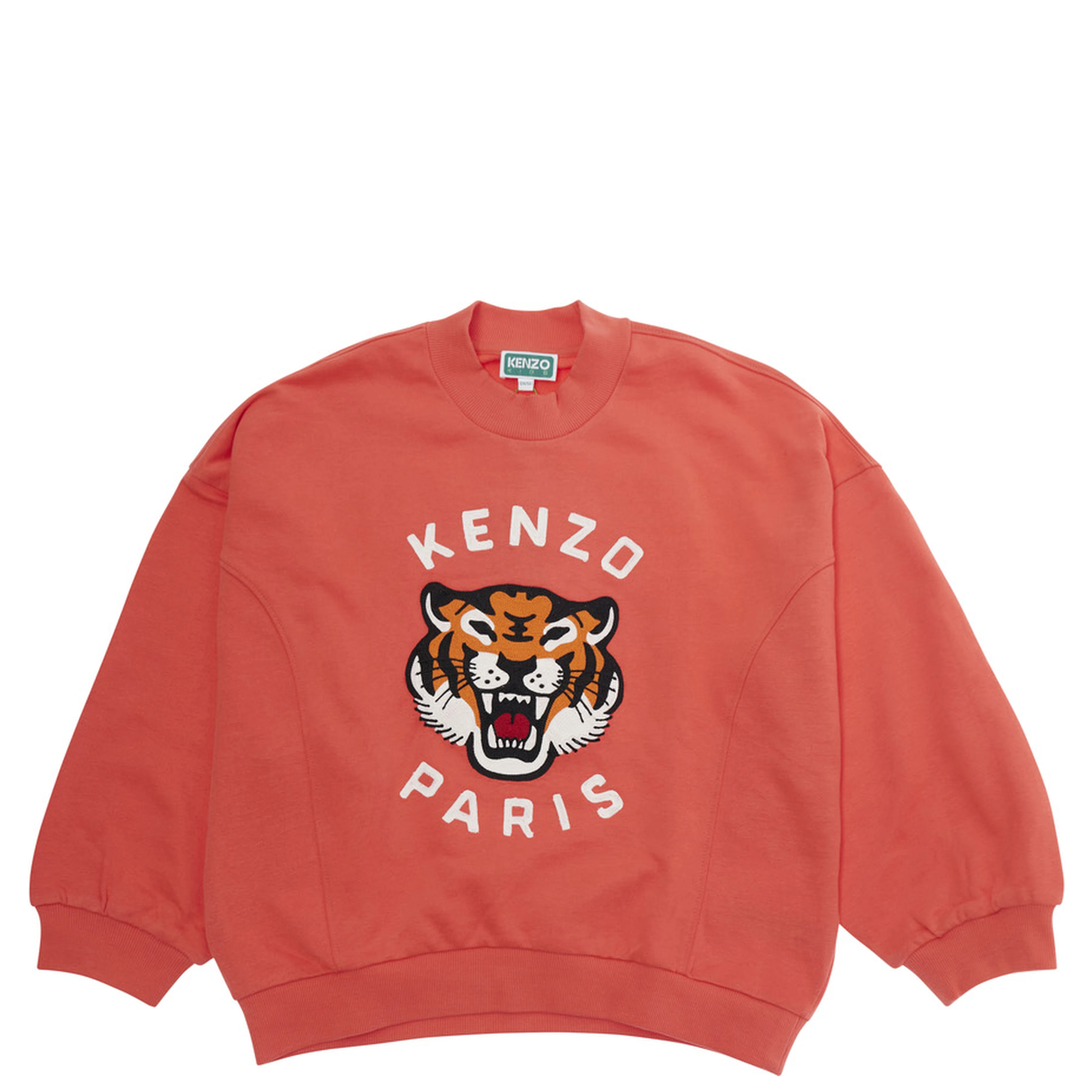 Red Crewneck Sweatshirt with Maxi Logo in Cotton Boy