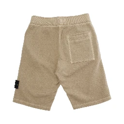 Bermuda L1S166200005S0060V0190 with Logo Patch on the Leg and Back Pocket in Beige Cotton for Kids
