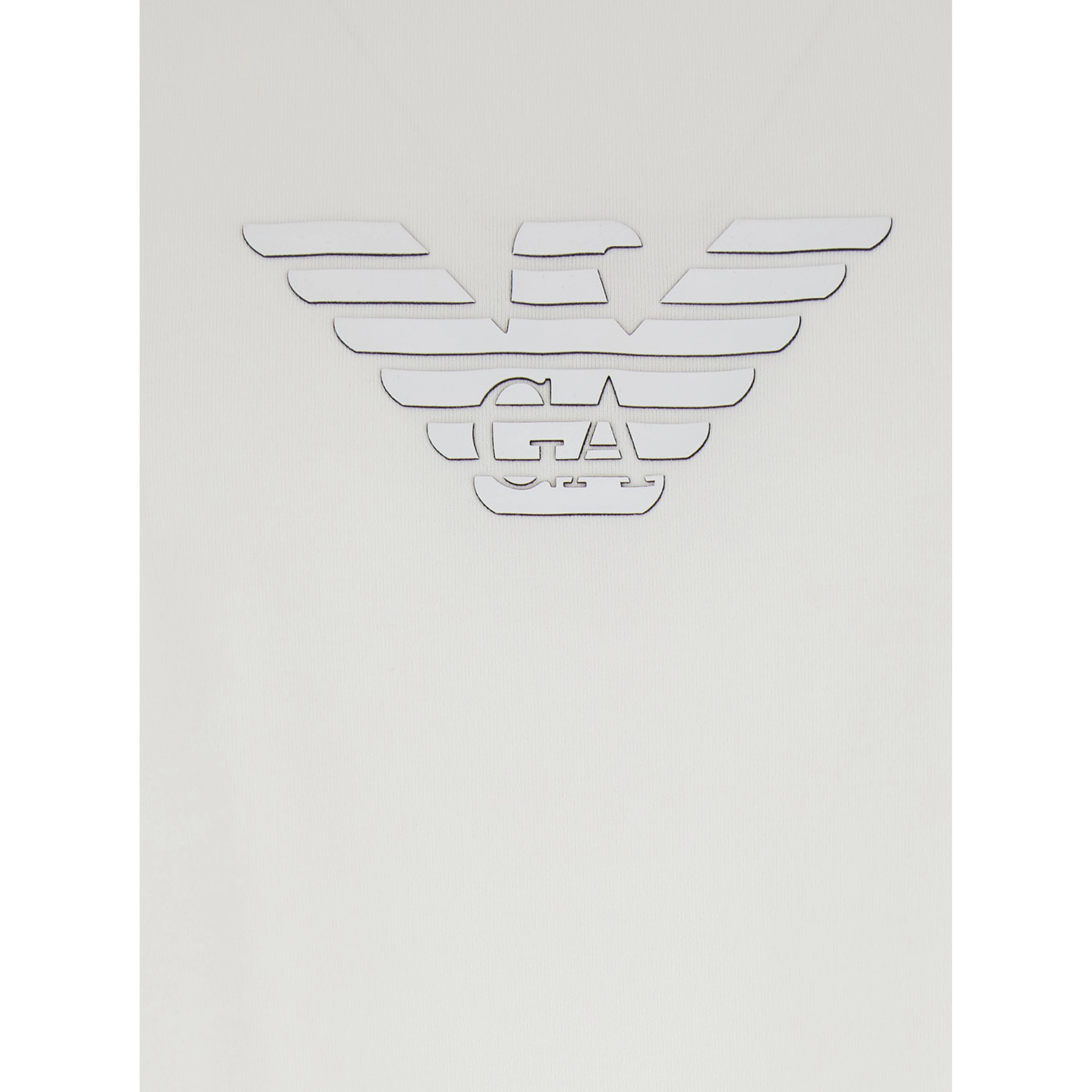 White Crew Neck T-Shirt with Front Logo in Cotton for Men