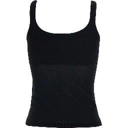 Black Top with Round Neck in Viscose Woman