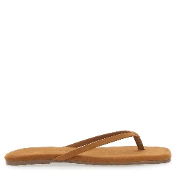 Lily beige Sandals with thong design and square toe in Suede Woman