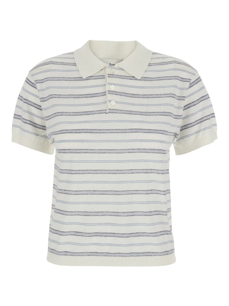 UNISEX LINEN STRIPED POLO KNIT