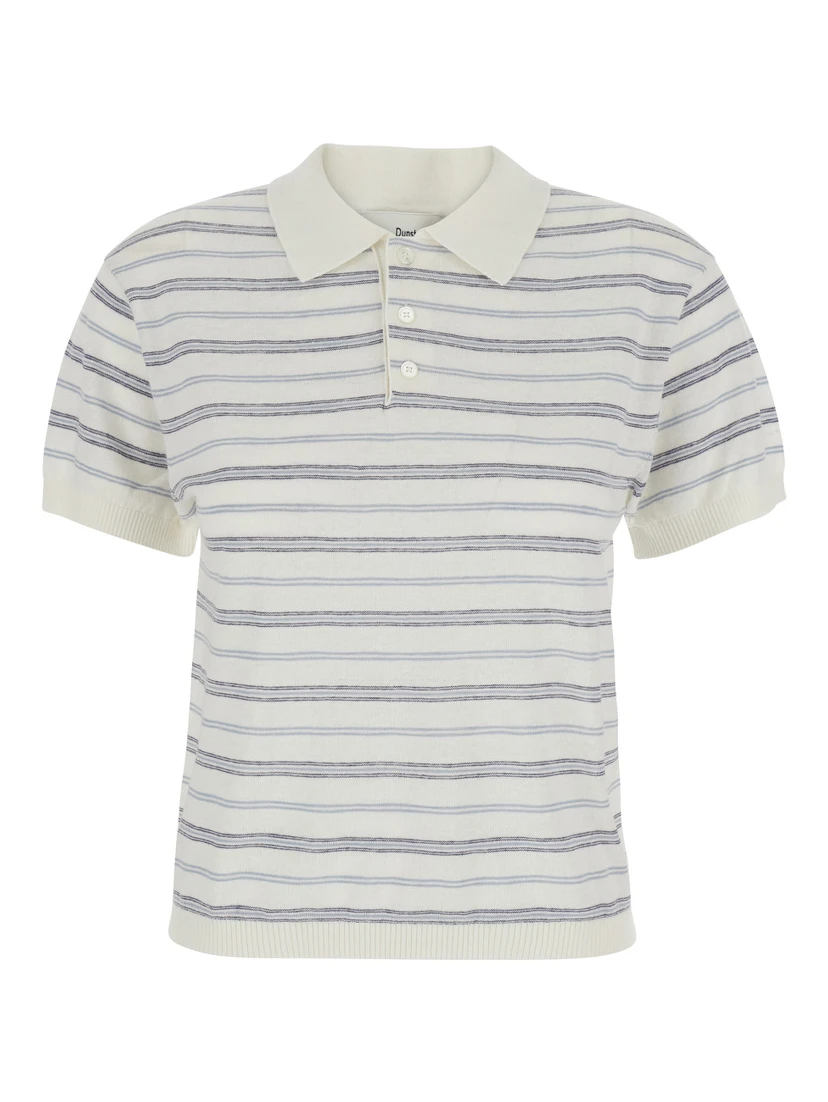 UNISEX LINEN STRIPED POLO KNIT