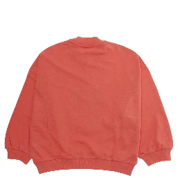Red Crewneck Sweatshirt with Maxi Logo in Cotton Boy
