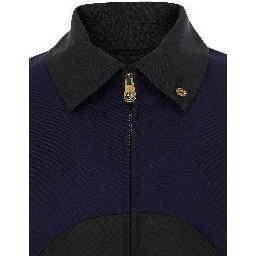 Brown Jacket with Classic Collar and Zip Closure on the Front in Leather for Men