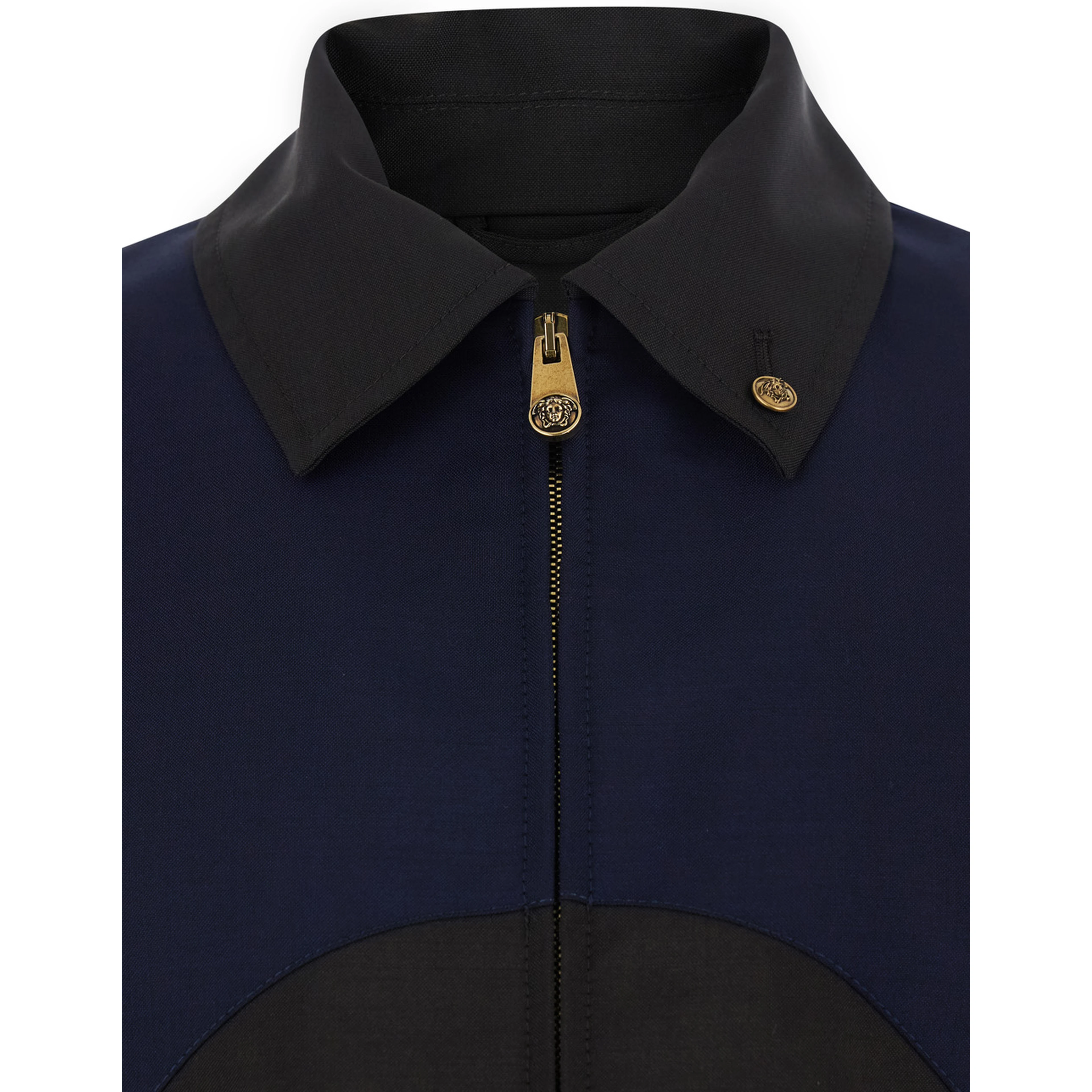 Brown Jacket with Classic Collar and Zip Closure on the Front in Leather for Men