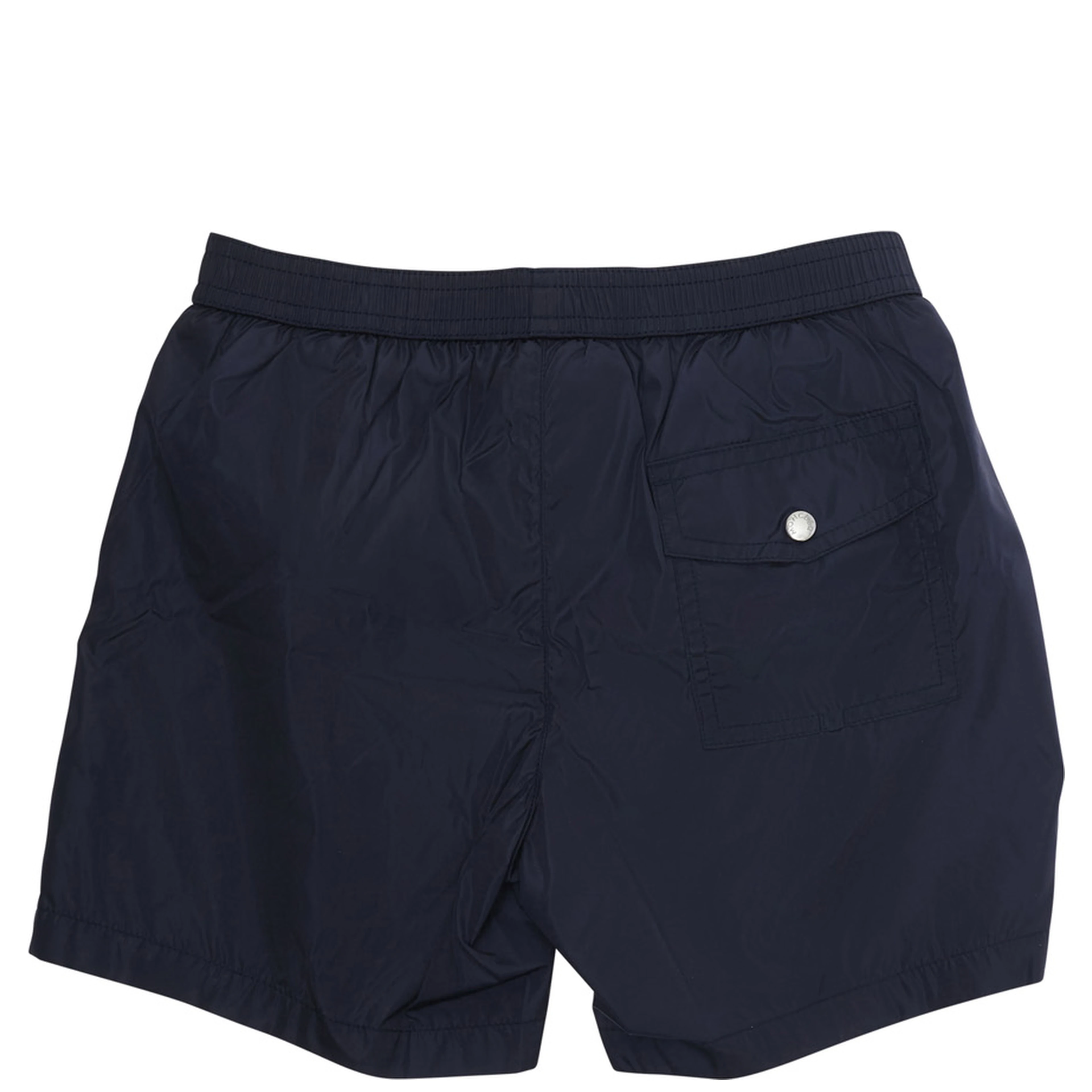 Blue Swim shorts with logo patch on the front and striped details on the side in Tech Fabric Boy
