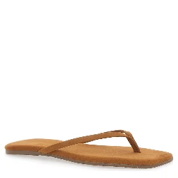 Lily beige Sandals with thong design and square toe in Suede Woman