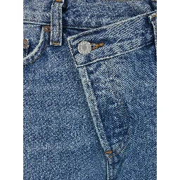 Blue Asymmetrical Wide Leg Jeans in Denim for Women
